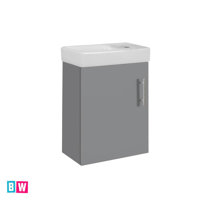 Flow 400m Wall Hung Vanity Matt Stone Grey