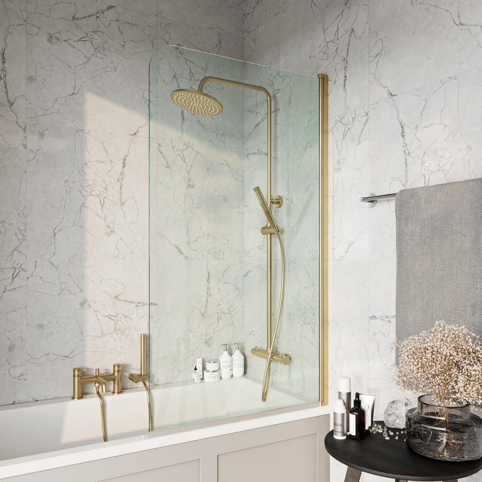 bath screen brushed brass