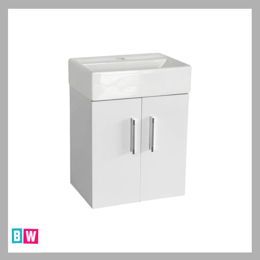 White compact wall hung unit