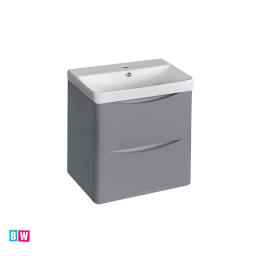 500mm Grey Wall Hung Unit & Basin