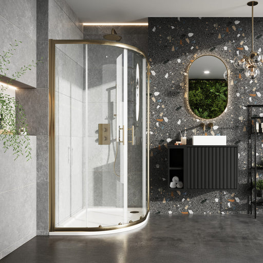 Brushed Brass Quad Door 800mm