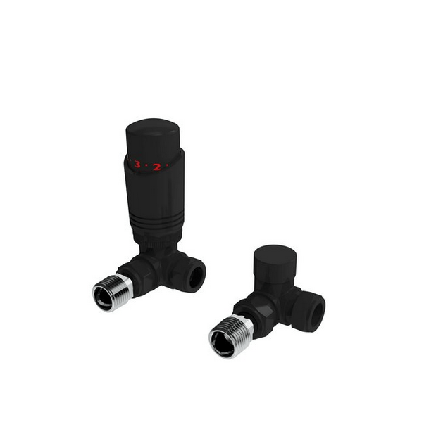 Black Corner Thermostatic Valves - Bathroom Warehouse