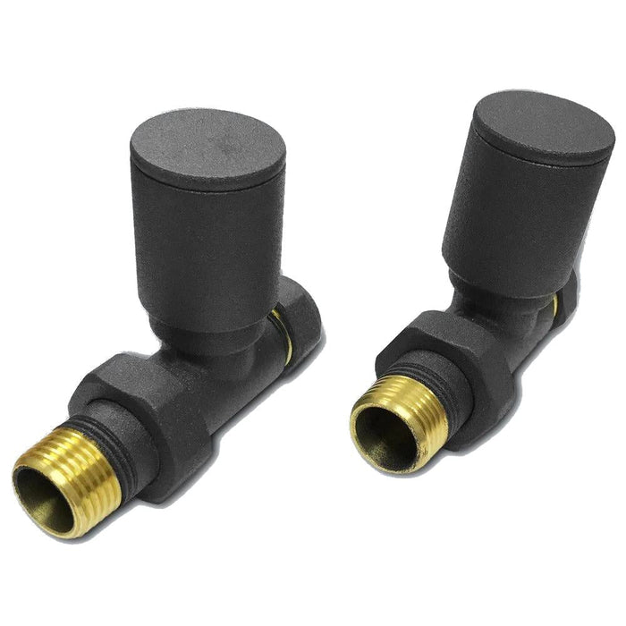 Black Straight Radiator Valves - Bathroom Warehouse