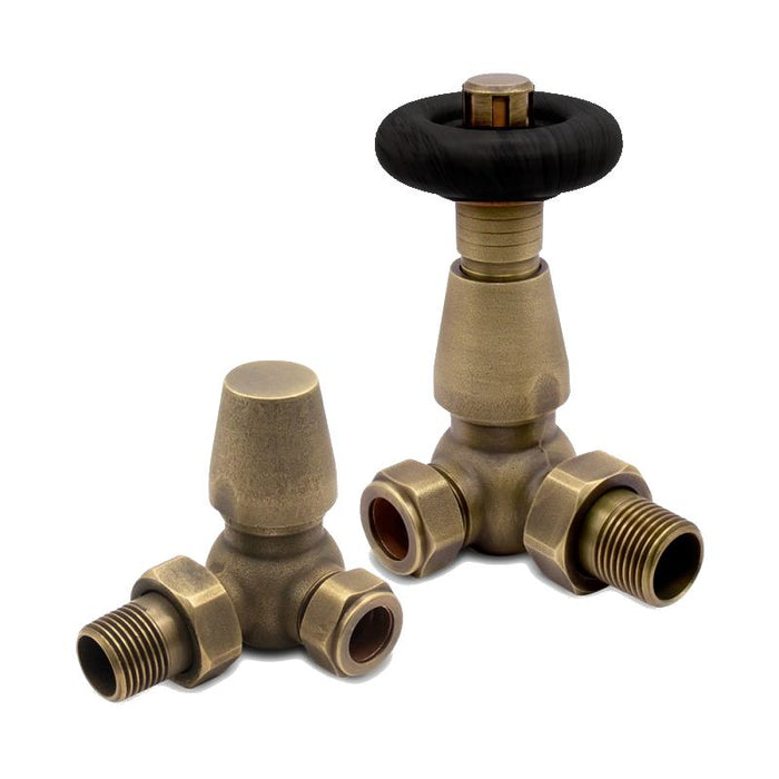 Traditional Corner Brass Angled Thermostatic Radiator Valves
