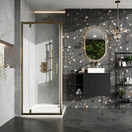 800mm Brushed Brass SIde Panel