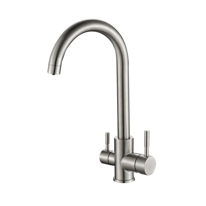 Triflow Brushed Steel 3-in-1 Kitchen Tap Round