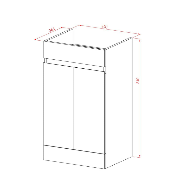 Black 500mm Vanity Unit & Basin Spec