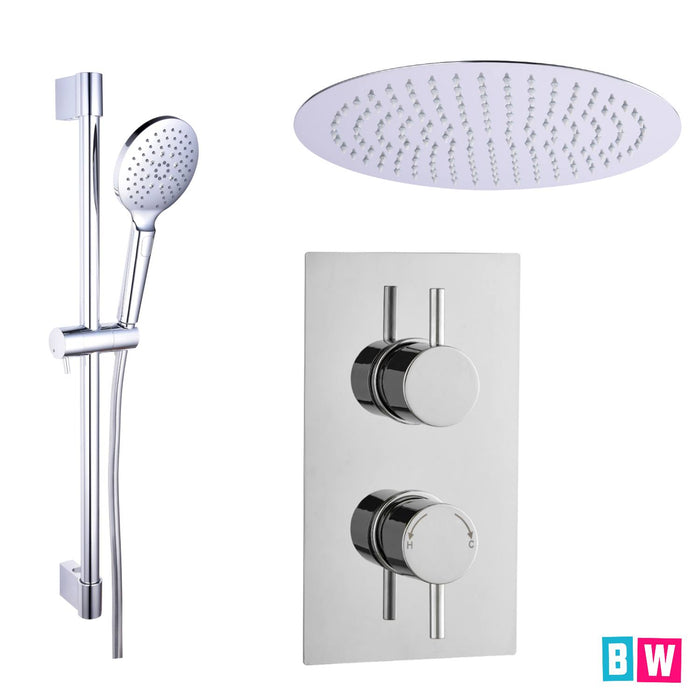 Concealed Chrome Shower Valve & Rail Kit