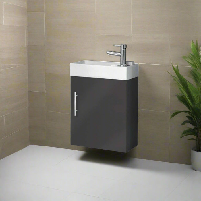 Flow Cloakroom Wall Hung Vanity Unit 420x200mm - Bathroom Warehouse