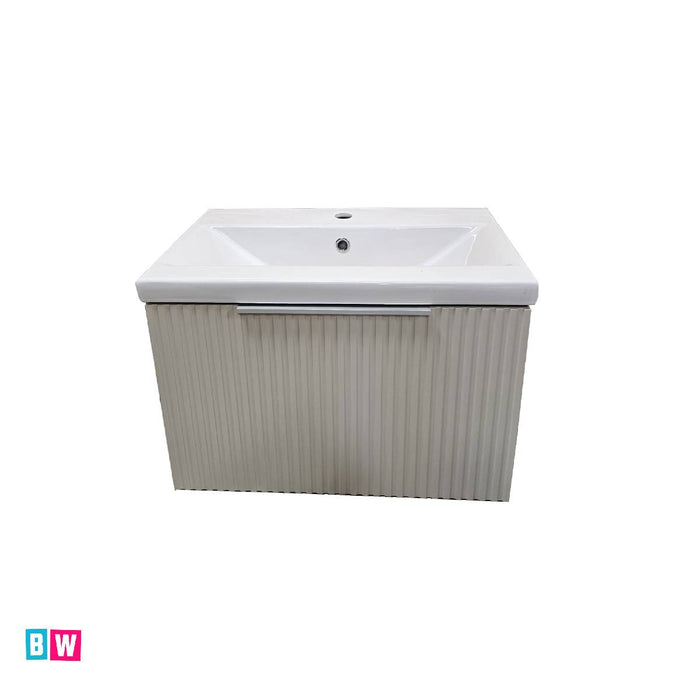 Murano Fluted Wall Hung Vanity Unit 600mm – Matt Cashmere