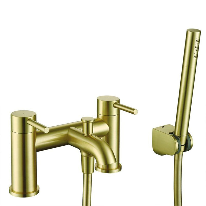 Piza Bath Shower Mixer Tap Brushed Brass - Bathroom Warehouse