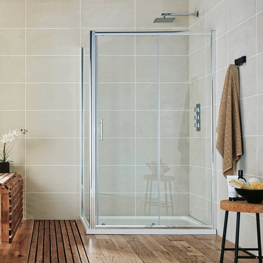 Roma Chrome 1100mm Sliding Door - Bathroom Warehouse
