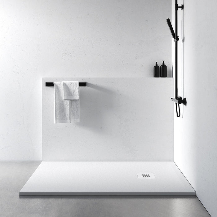 Square 800mm White Slate Shower Tray
