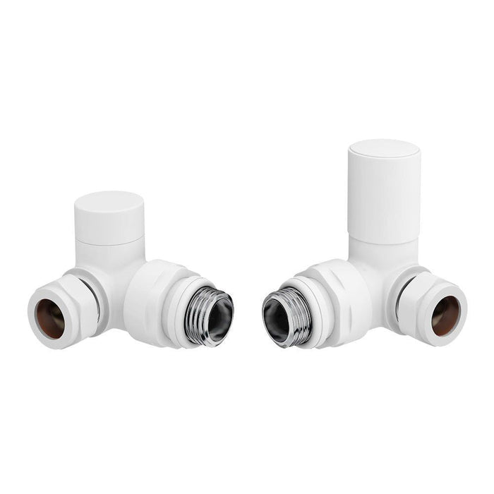 White Corner Radiator Valves - Bathroom Warehouse
