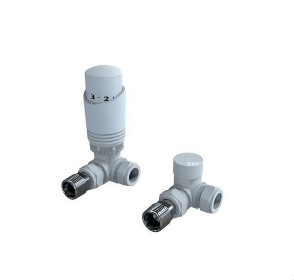 White Corner Thermostatic Radiator Valves