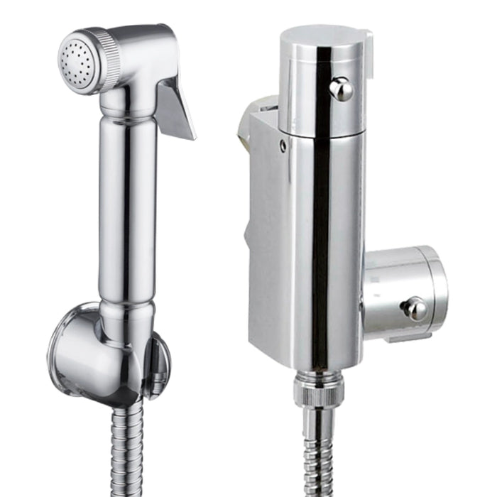 Thermostatic Round Douche Bidet Kit with 1.25m Hose - Chrome
