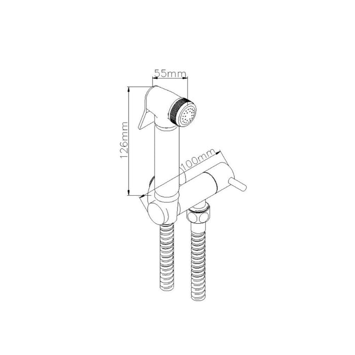 Round Douche Diverter Kit with 1.25m Hose - Chrome