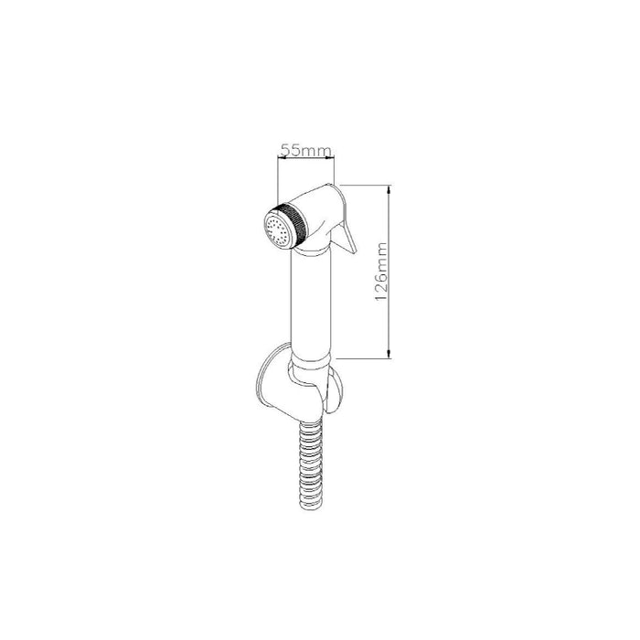 Round Douche Kit with 1.25m Hose - Chrome