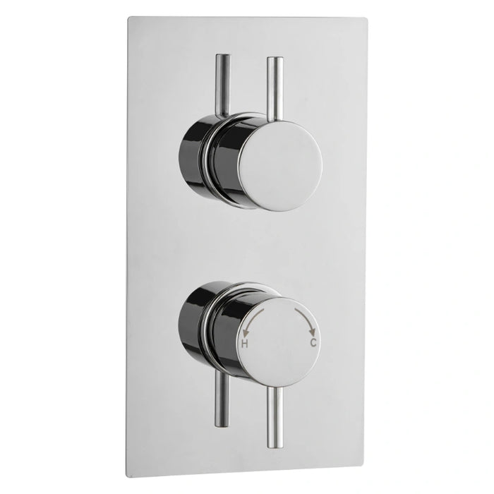 Premium Round Concealed Thermostatic 2 Oulets Shower Valve - Chrome
