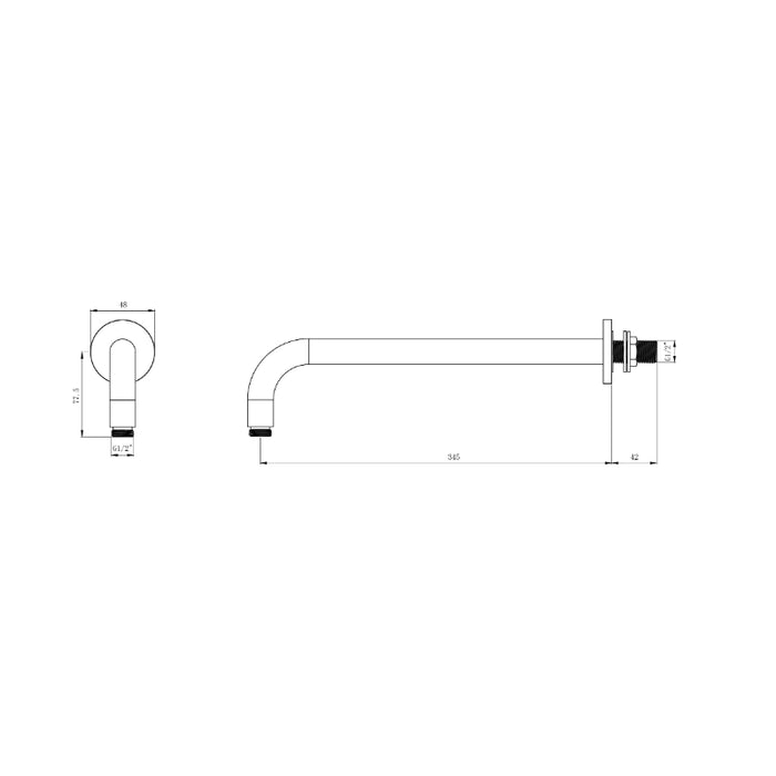 Concealed Black Thermostatic Shower Valve with Rail, Hose & Head