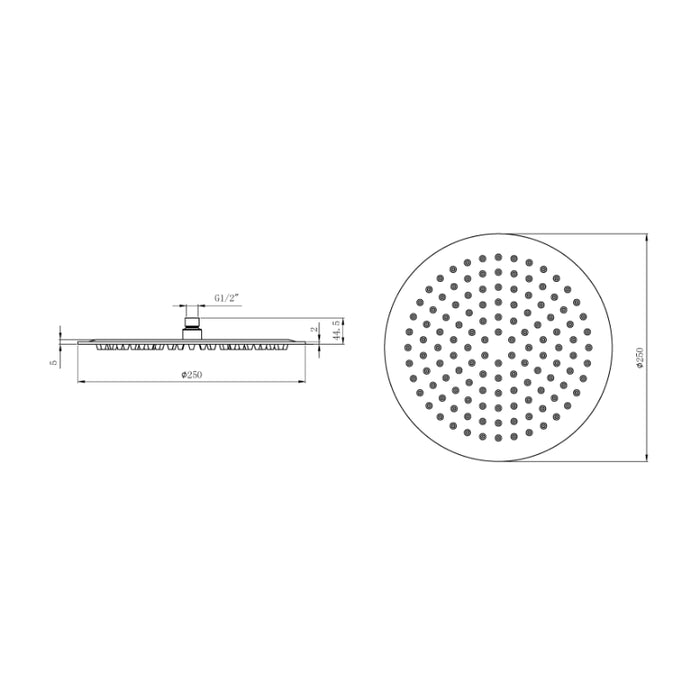 Concealed Brushed Brass Thermostatic Shower Kit with Outlet, Hose & Head