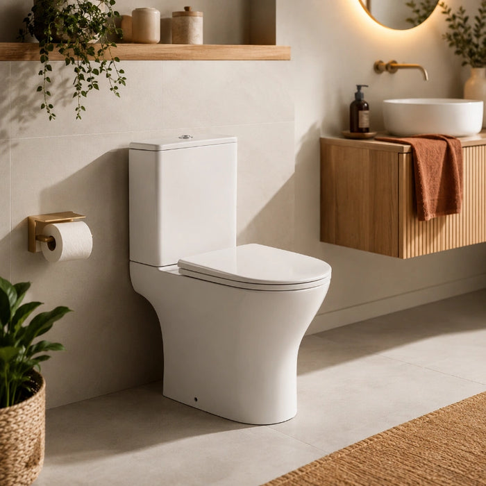 Azzuro Rimless Open Back Comfort Height Toilet - Close Coupled
