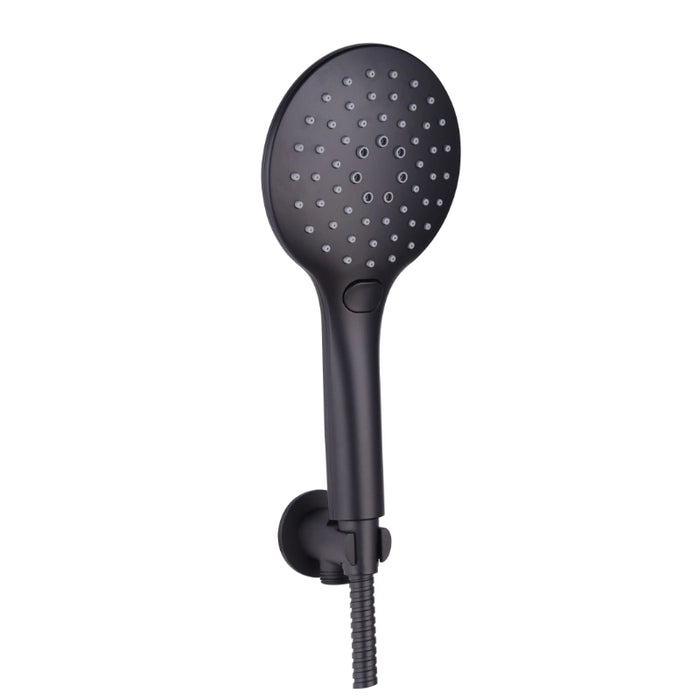 Premium Round Thermostatic T-Bar Rainfall Shower - Black
