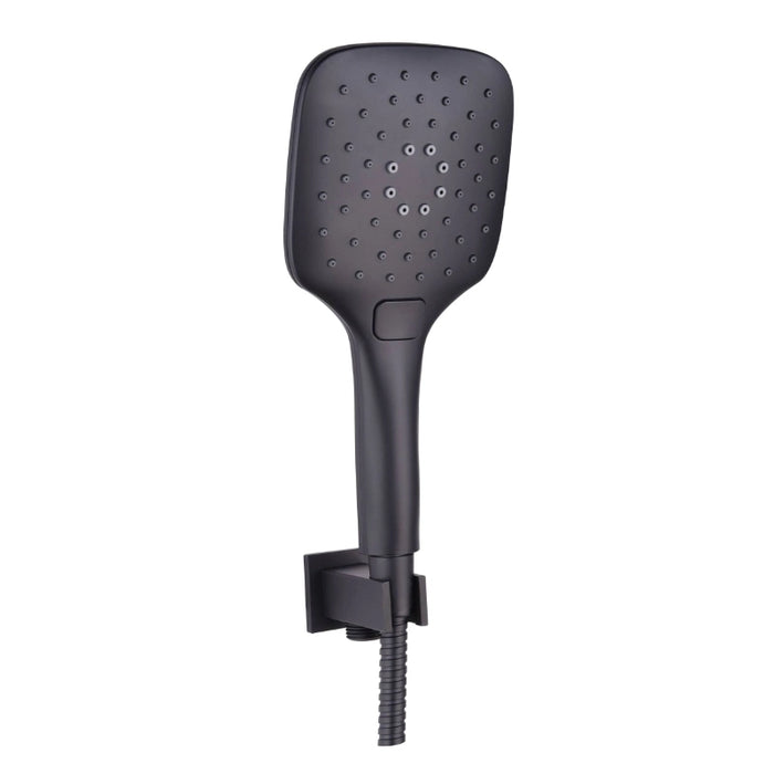 Premium Square Thermostatic T-Bar Shower & Rail Set - Black