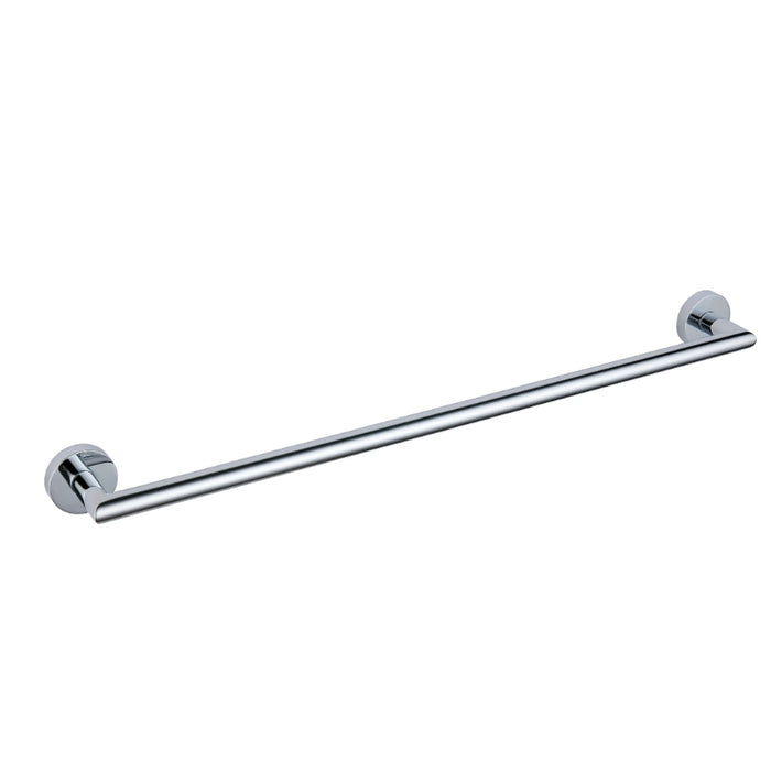 Round Single Towel Rail 600mm - Chrome