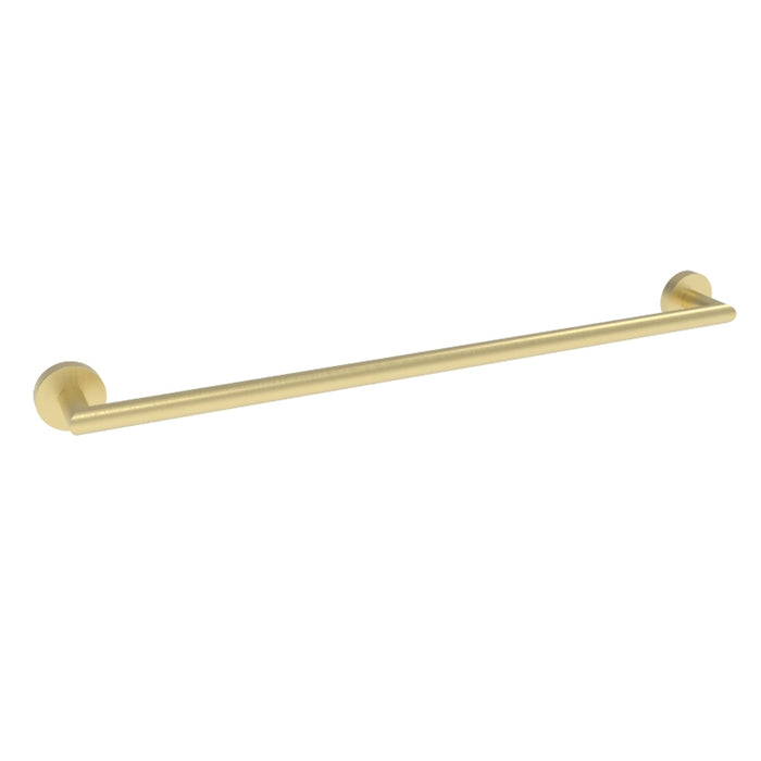 Round Single Towel Rail 600mm - Brushed Brass