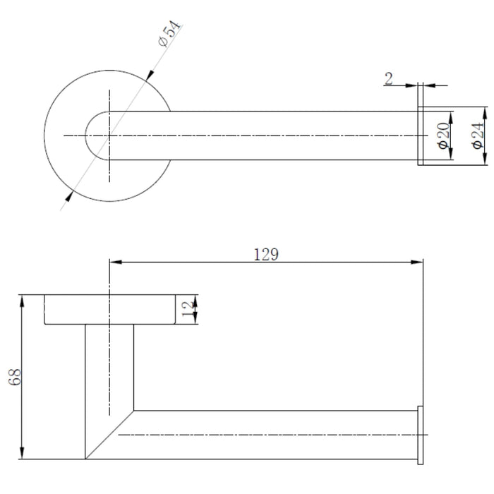 Round Toilet Roll Holder - Chrome