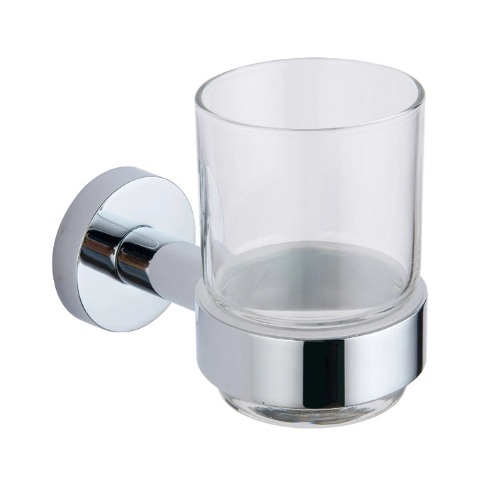 Round Wall-mounted Tumbler & Holder - Chrome