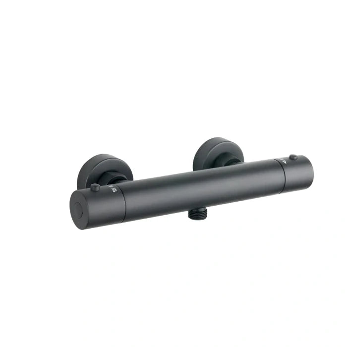 Premium Thermostatic T-Bar Shower & Rail Set - Black
