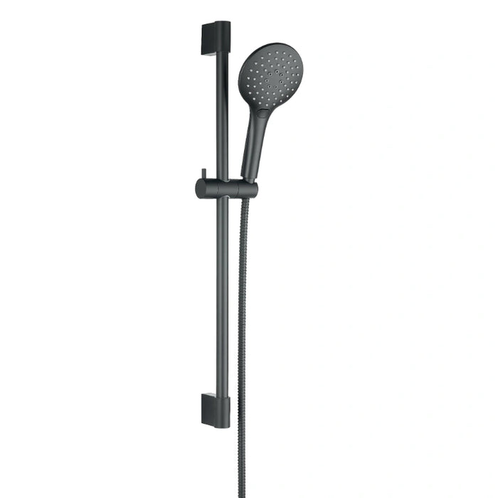 3 Mode Round Shower Riser Kit - Black