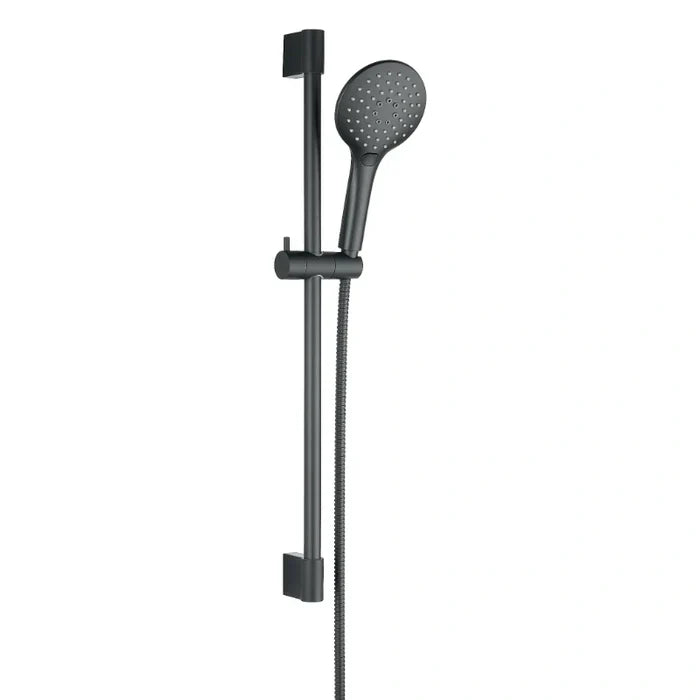 Premium Round Thermostatic T-Bar Rainfall Shower - Black