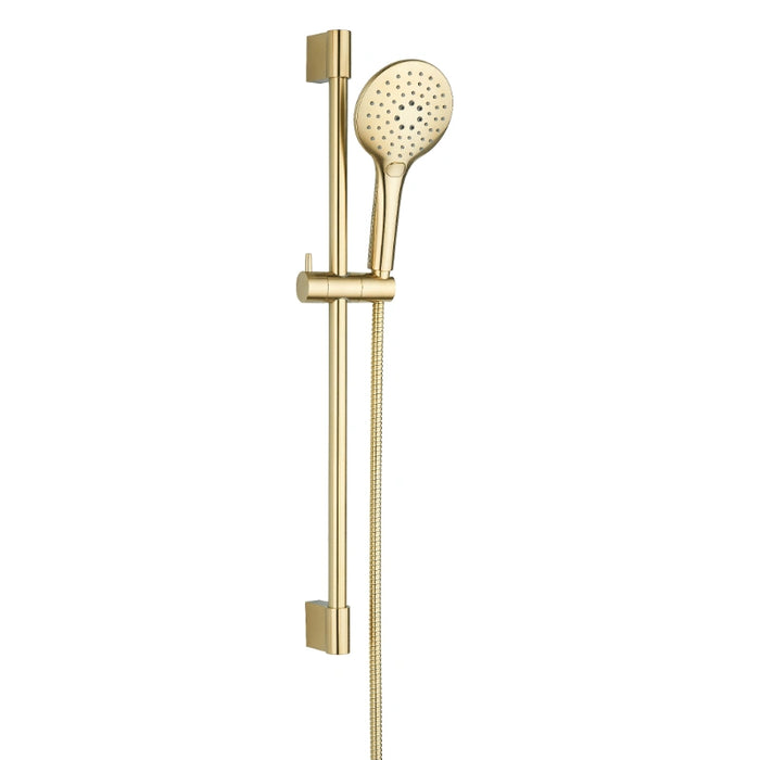 3 Mode Round Shower Riser Kit - Brushed Brass