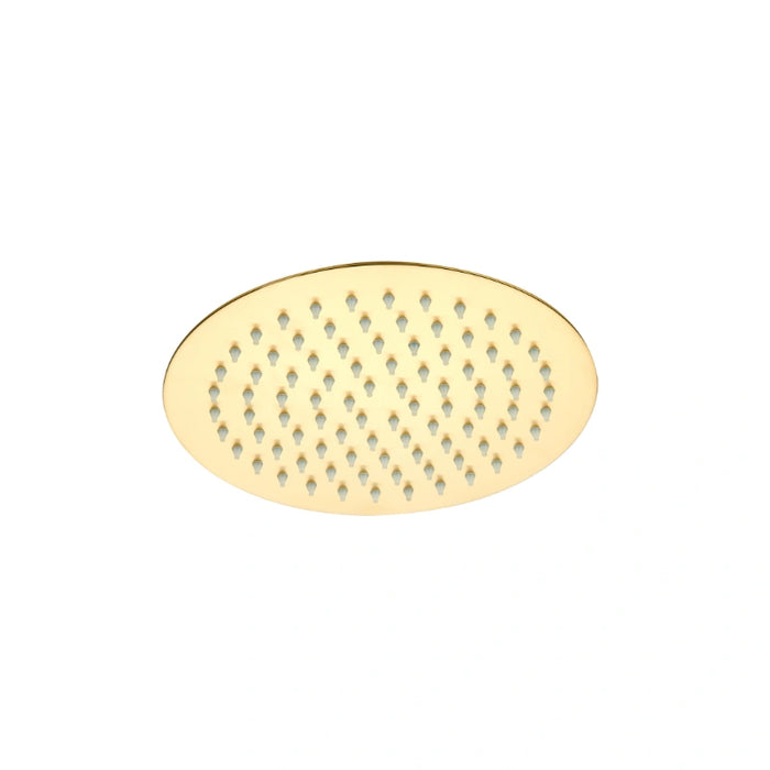 Stainless Steel Round Rain Shower Head 250mm - Brushed Brass