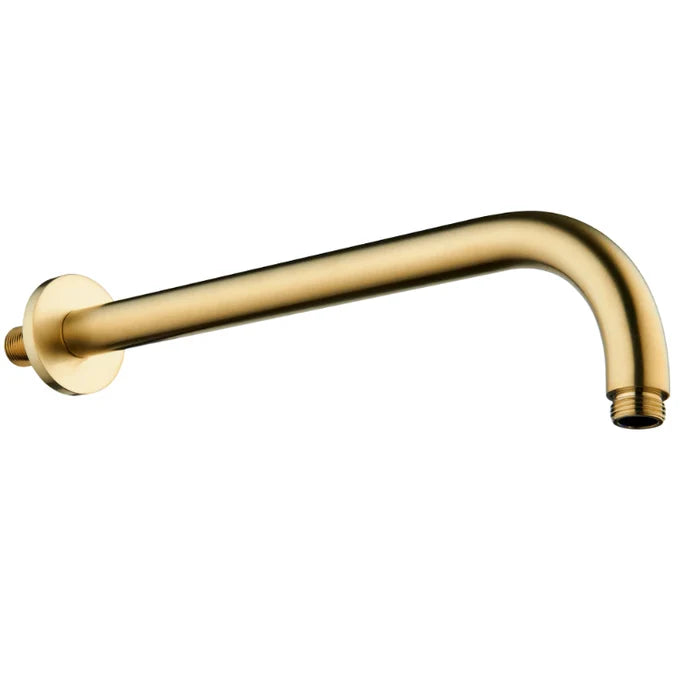 Concealed Brushed Brass Thermostatic Shower Valve with Rail, Hose & Head