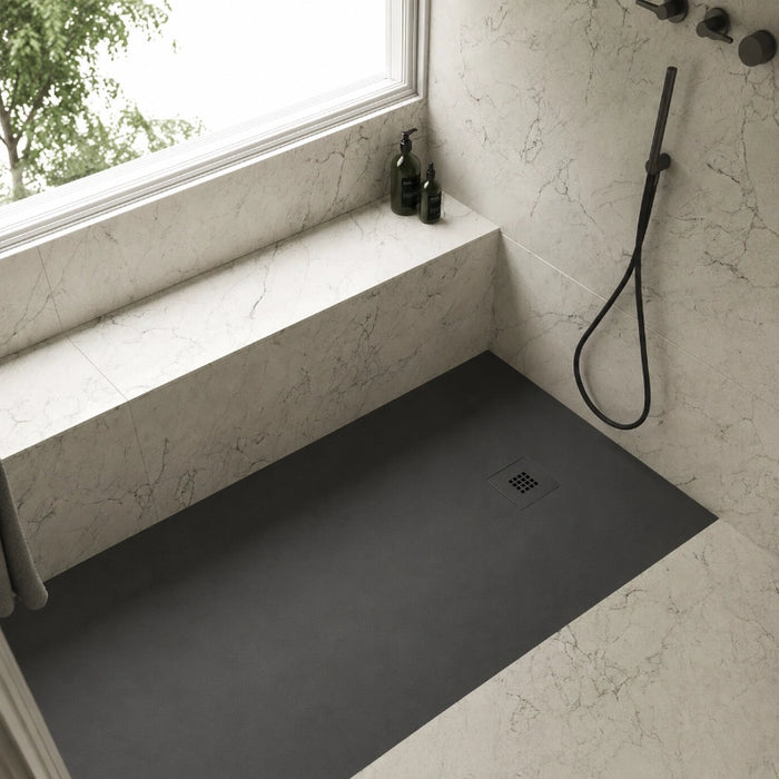 Andora Slate Rectangular Shower Tray 1100 x 900mm - Anthracite