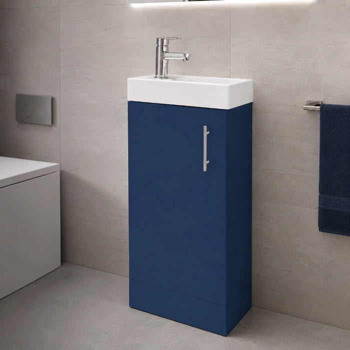 Flow 400mm Floor Standing Cloakroom Unit with Basin - Blue