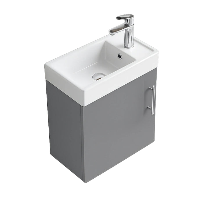 Flow 400mm Wall Hung Vanity Unit with Basin - Matt Stone Grey