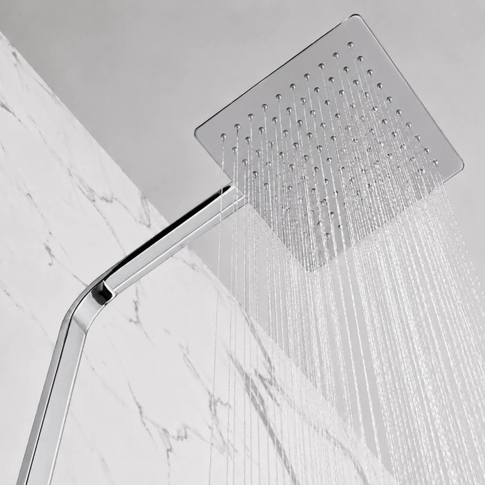 Flow Square Thermostatic T-Bar Drench Shower Set - Chrome