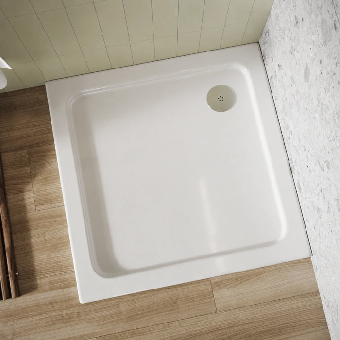 Slimline 800mm Low Profile Square Shower Tray White