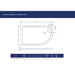 Offset quadrant shower tray technical diagram with measurement lines
