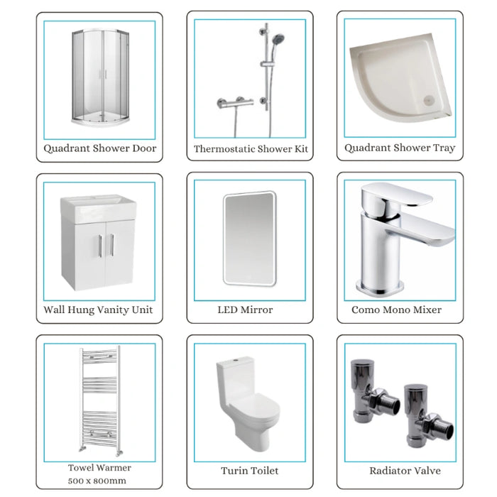 Modern Chrome Bathroom Suite