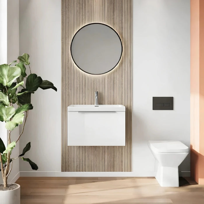 Dax 500mm Wall Hung Bathroom Cabinet with Basin - White