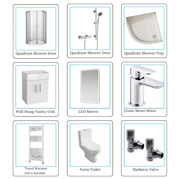 Modern Chrome Bathroom Suite