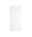 White rectangular shower tray with square waste outlet cover