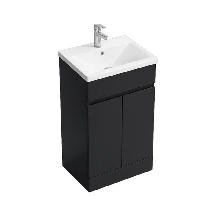 Catania 500mm Floorstanding Vanity Unit with Cabinet & Basin - Black