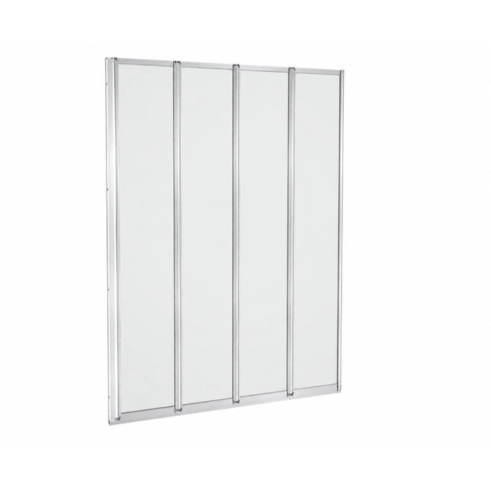 4 Panel Folding Bath Screen Polished Chrome 1400mm